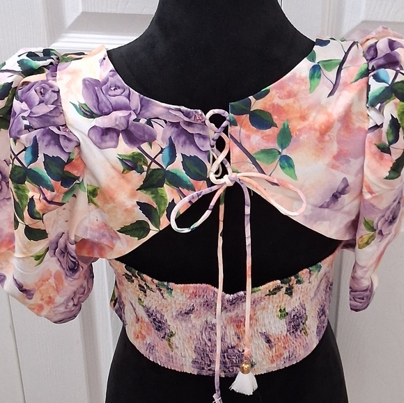 NWT a. peach Floral 2 Piece Set   Size L - Picture 2 of 12